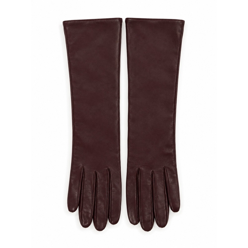 Aritzia Nappa Leather Gloves Women's Medium Burgundy Long Renown